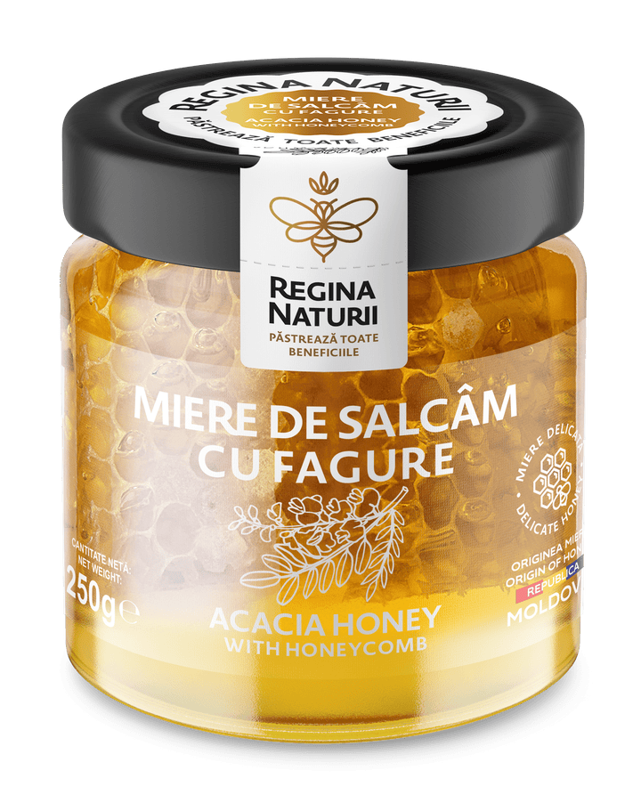 Miere de salcâm cu fagure 250g