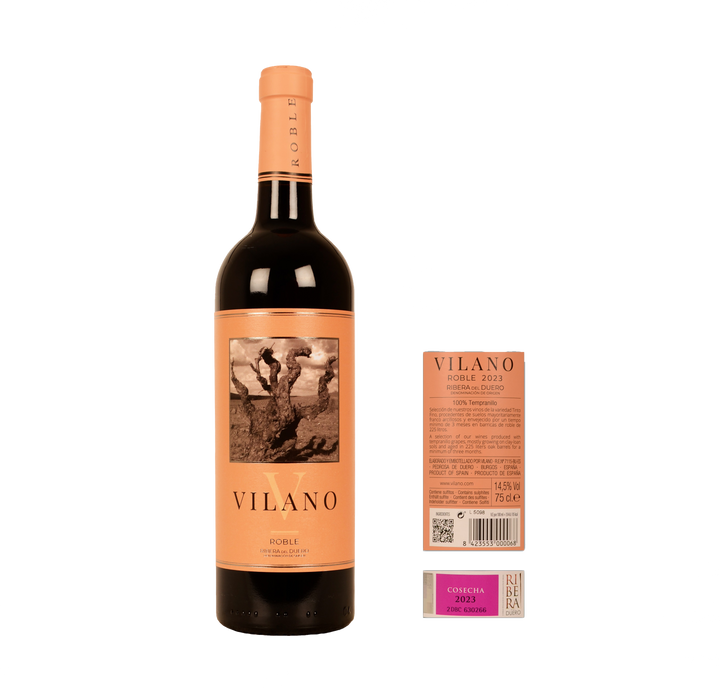 Bodegas Viña Vilano Roble Tempranillo 2023  Vin roșu | 0,75 L | Spania